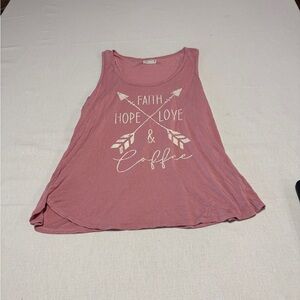 Maurices Sleepwear Size Medium/Large Women's Pink Graphic‎ Tank Top